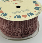 Vintage Home Sweet Home Rose Pink Lace Trim Ribbon Made Usa 1 7 8  Wide