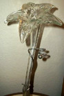 Art Nouveau Silver Plate Vase Trumpet Flower Hand Blown Glass Epergne Tall