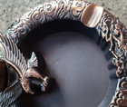 Eagle Image Copper Tone Finish Ashtray Butane Lighter Free Shipping