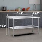 Heavy Duty 60   X 24   Stainless Steel Work Table With Adjustable Undershelf