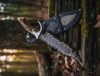 Custom Handmade Damascus Steel Copper Pattern Blade Hunting Stag Knife   Sheath 