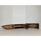 Vintage Hand Carved Wooden Rifle Letter Opener Set 2 Metal Blades Folk Art 12in