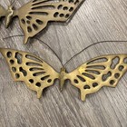Solid Brass Butterfly Mcm Decor Wall Hangers  Vintage Set Of 3 Butterflies