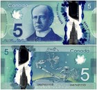 Canada 5-100 Dollars 5 Pieces Set  2011-2013  P-106-110  Unc  Polymer
