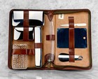 Vintage Traditional Leather Gentleman s Travel Grooming Set