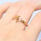 Customized Name Ring Cursive Font Script Letters Wedding Gift Jewelry Women Gold