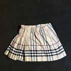 Burberry Skirt Nova Check Girls Cotton Leather Strap Buckle Pleated Size 3 Years