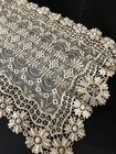 Antique Ivory Net Lace Runner 15  X 38   Flower Design