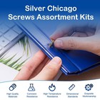 130sets Chicago Screws Kit Silver Binding Screw Rivets For Leather Crafts