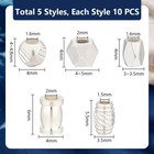 50pcs 5 Styles 925 Sterling Silver Plated Spacer Beads  4 6mm Brass Loose Bea   