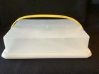 Tupperware Vintage Rectangle Cake Carrier keeper Collectible Kitchenware Gold