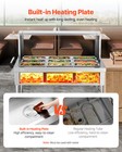 Vevor 9 X 1 3 Pans Commercial Food Warmer Steam Table With Undershelf And Shield