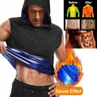 Hooded Sauna Shirts Sweat Suit Heat Trapping Pullover Tank Top Hoodies Jacket 
