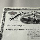 1890 s Bristol Iron And Steel Company Stock Certificate Virginia Tn Vintage