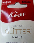 Kiss Nails Glue On Medium  Shiny Silvery Purple