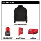 Milwaukee Tool M200b-213x Men s Heated Hoodie  Up To 8 Hours Time  Zipper
