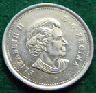 2004-p Canadian Twenty Five Cents Canada 25 Cent Quarter From Coin Collection