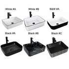 Elecwish Bathroom Ceramic Vessel Sink Rectangle Basin Bowl W  Faucet Drain Combo