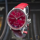 2025   Iwc   Portuguese Chronograph   Red Dial   Iw371616   Complete Set