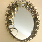 Vintage Mirror Vanity Tray Metal With 5 Lipstickholders Mcm Hollywood Regency