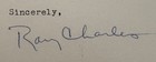 1967 Ray Charles Signed Letter On Watermarked Letterhead
