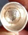 Antique Sterling Silver Sewing Thimble Nice Monogram Inside   Daisies Pattern