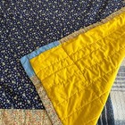 Vintage Quilt Crib Lap Blanket 44x60 Nursery Handstitched Blue Yellow Floral