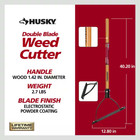 New Durable Double Blade Weeder Cutter Hardwood Handle For Tall Grass Vegetation