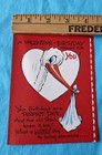Lot Of 8 Vintage Gibson Valentine - Birthday Greeting Cards Stork Heart Unused