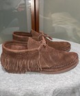Quoddy Vintage Deerskin Leather Fringe Moccasins Chukka Ankle Boots Womens 9 M