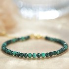 Natural Malachite Bracelet 3mm Small Beads Protection Crystal Heart Chakra Reiki