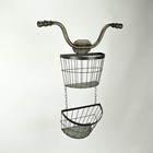 Rustic Metal Bicycle Basket Wall Sculpture Decorative Farmhouse Vintage Display