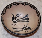 Early Cochiti Pottery Bowl With Two Beautiful Painted Birds-ca  1920-1930 s