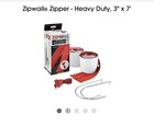Zipwall Heavy-duty Open-end Zipper 7 Ft 2 1m Red 2-pack Nylon Teeth