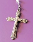 Sterling Silver   Glass Bead Christian Rosary With Crucifix And Center Medal