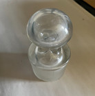 Vntg Clear Round Glass Ground Base Hollow Decanter Bottle Stopper Only  4 