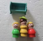 Fisher Price Little People Lot Woman 2 Girls   Blue Craddle