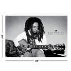 Bob Marley - B w Music Poster  playing Guitar - Redemption Song   size 36 X 24  