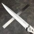 Wood Black Tactical Spring Assisted Open Blade Folding Pocket Knife Hunting