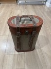 Vintage 1970s Leather And Tweed Wine Carrier  Retro Gift