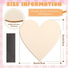 50 Pcs 2 Inch Natural Wooden Hearts Magnets For Crafts Bulk Diy Paintable Hangin