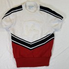 Vintage Cheerleading Outfit Sweater Pleated Skirt Red White Black Removable 36 S
