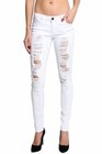 Black   White Distressed Women s Ripped Destroy Stretch Denim Jeans Skinny Pants