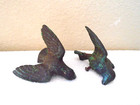 Vintage Pair Of Cast Iron Metal Eagles Americana
