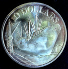 1976 Silver Singapore  10 Coin Anniversary Of Independence Ship In Port  video 