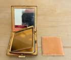 Vintage Marhill Mother Of Pearl Powder Compact Mirror   Powder Puff  New Old Sk 