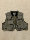 Simms Men   s L Fly Fishing Vest Lined Ventilated 8 Zipper Mesh Liner  Green