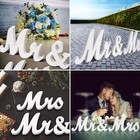 Mr And Mrs Letters Wedding Wooden Sign Party D  cor Decoration Table Top Standing