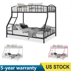 Bunk Bed Twin Over Full W ladder Arched Guardrail Heavy Duty For Kids Boys Girls