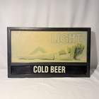 Coors Light Beer Vintage 1992 Lighted Bar Sign Light Swimsuit Girl On Tap 24x16